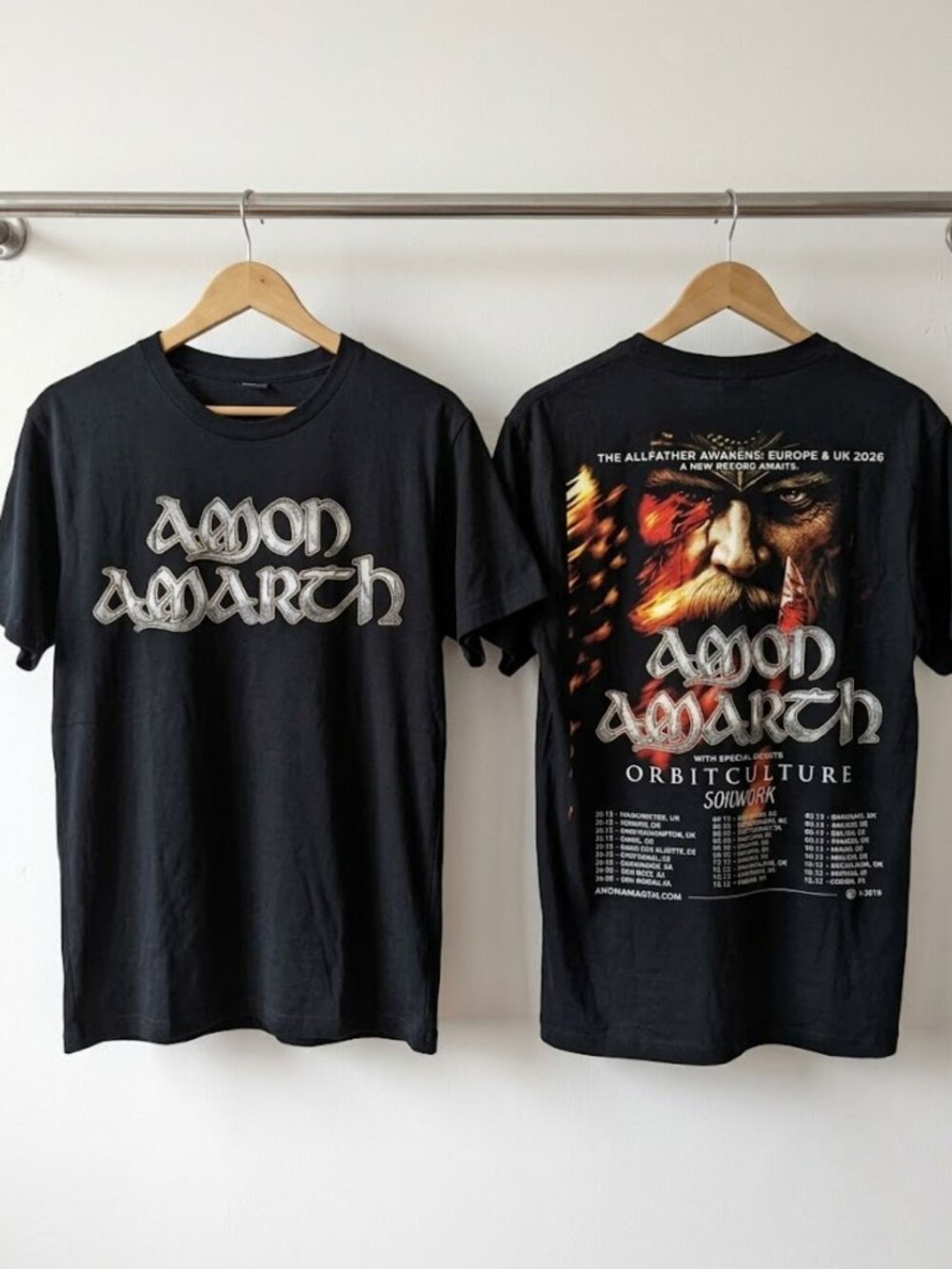Amon Amarth Europe UK 2026 Tour T-Shirt Reprint